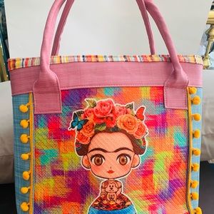NWOT, Pink Baby Freda Kahlo Image Sac Purse